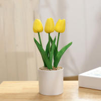 Tulipanes Rosa Naranja Artificial Falsas Plantas De Plástico Para Decoración De Hogar Escritorio Bodas Fiestas Oficina - details 6