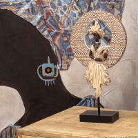CAPRILO REGALOS & DECORACIÓN Figura Decorativa de Resina con Base "Africana con Jarrón " Adornos y Esculturas. Regalos Originales. Decoración Hogar. 21 x 8 x 38 cm - details 1