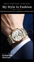 Reloj Mecánico Automático Para Hombre OLEVS 6678 Lujo Original Con Calendario Fase De La Luna Y Flywheel Skeleton Resistente Al Shock Agua Acero Inoxidable - details 4