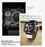 Reloj Deportivo Para Hombre Oulm Estilo Único Diseñador Calidad Superior Cuero Y Tela Reloj De Cuarzo Moda Resistente Al Choque - details 7
