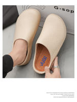 Zapatillas De Verano Para Hombre Con Capa De Dedo Antideslizantes Impermeables Cómodas Y Transpirables Sandalias Planas De Trabajo En Color Sólido Para Cocinero - details 15