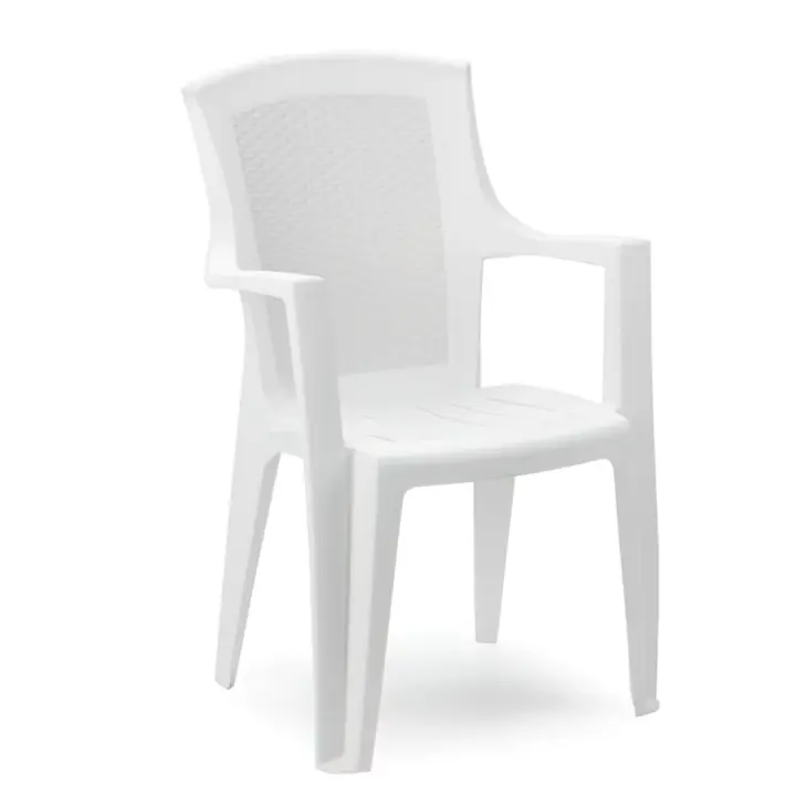 Ipae-Progarden Silla Resina Ratan Respaldo Alto Blanco Eden - Alta Calidad - 1