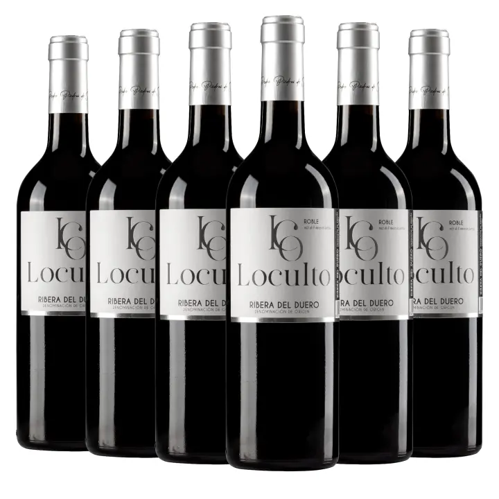 ARTE SABOR Caja de 6 botellas de vino Loculto Roble 8 meses. Ribera del Duero, crianza 8 meses en barrica de roble. Vendimia del 2023. 75clx6. con 14,5% vol. 7x7x32 Cm. - 1