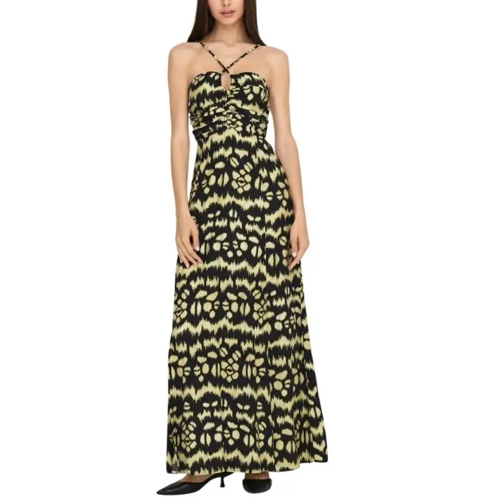 ONLZEVEN S/L LONG DRESS PTMBlack Floral ikat - 1