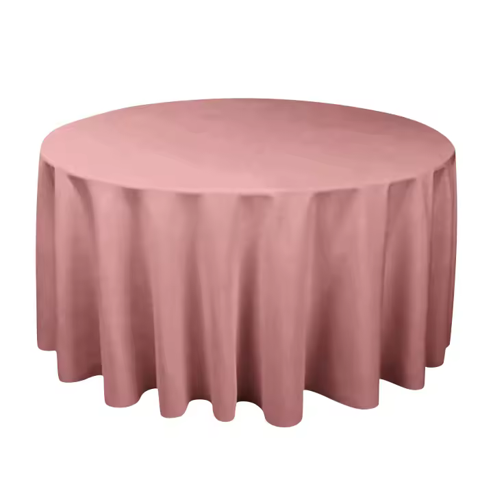 Mantel Redondo De Seda Blanca Resistente Al Agua Para Boda Cubierta De Overlay Brillante Y Suave Para Banquete Decoración De Mesa - 1