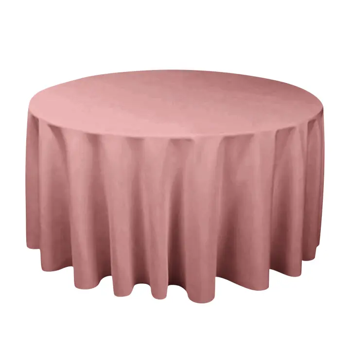 Mantel Redondo De Seda Blanca Resistente Al Agua Para Boda Cubierta De Overlay Brillante Y Suave Para Banquete Decoración De Mesa - 1