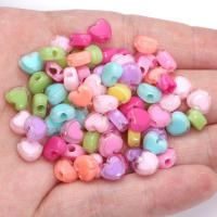 50Pcs Bolas De Acrílico Corazón Multicolor 7x8mm Para Creación De Joyas Pulseras Y Aretes Accesorios DIY Espaciadores Pequeños - details 5
