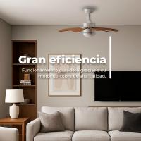 EVVO Ventilador de techo con luz V315 Wood, silencioso, Ø92cm,madera, 6 aspas, 3 velocidades, 56W, invierno-verano - details 2
