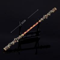 Nueva 2024 Barra Dorada Ruyi De Metal Negro Para Juego Wu Kong Adorno Artesanal De Mano Juguete Giratorio De Dedo 22cm - details 9