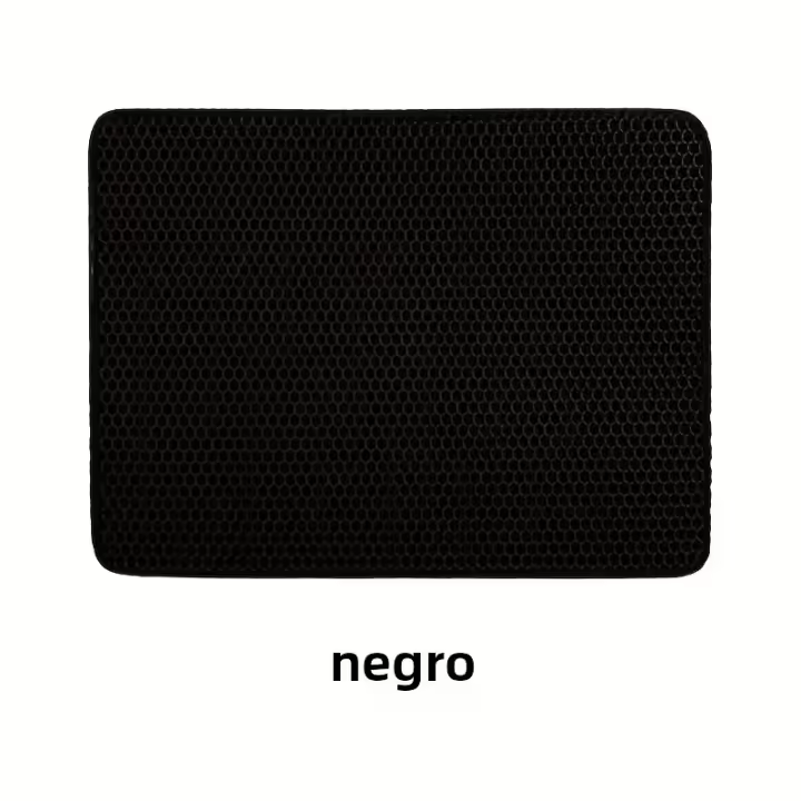 Alfombra De Limpieza Para Gato Con Diseño De Doble Capa Celdas De Miel Antideslizante Lavable Para Toilette De Mascotas Caja De Arenero - 1