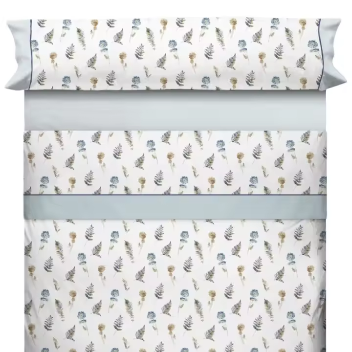 Juego de Sábanas CAÑETE Sina - Estampado Floral - 100% Algodón - 1