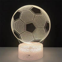 Lámpara De Mesa De Fútbol 3D Ilusión Luz Nocturna Para Niños Con Sensor Táctil Y Control Remoto Decoración Para Dormitorio Regalo - details 6