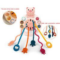 Juguete Educativo Sensorial Montessori De Silicona Rosa Con Cadena Para Masticar Y Desarrollo Infantil Para Viajes Y Carro De Bebé - details 0