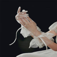 Guantes De Boda Elegantes Para Novia Con Lazo Accesorios De Boda Para Damas Guantes De Noche Formales De Encaje Rayón Talla Única - details 35