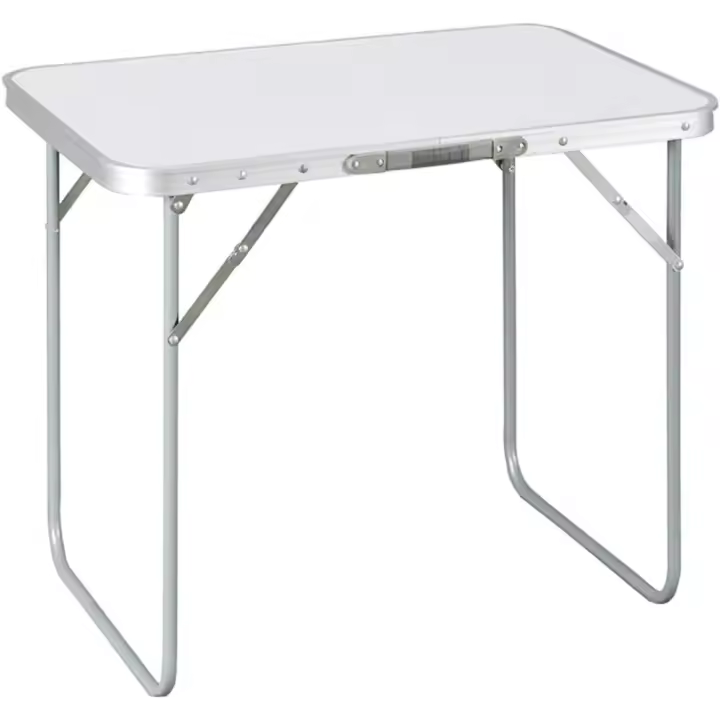 COSHANO Mesa Plegable de Aluminio para Camping Tablero MDF 80x60x70cm Outdoor Picnic Acampada Vacaciones Playa (Blanco) - 1