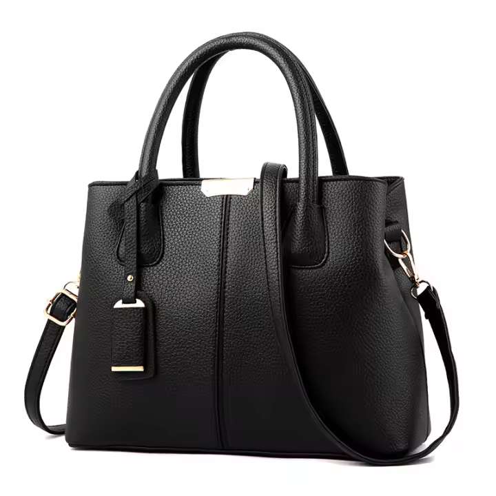 Bolso de Mano Mujer Piel Gran Capacidad Fashion Fiesta Trabajo Negro - 1