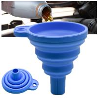 Funel De Silicona Plegable Universal Para Coche Líquido Funel De Cambio De Lubricante Auto Herramientas De Rellenado De Aceite Portátil Y Cómodo - details 0