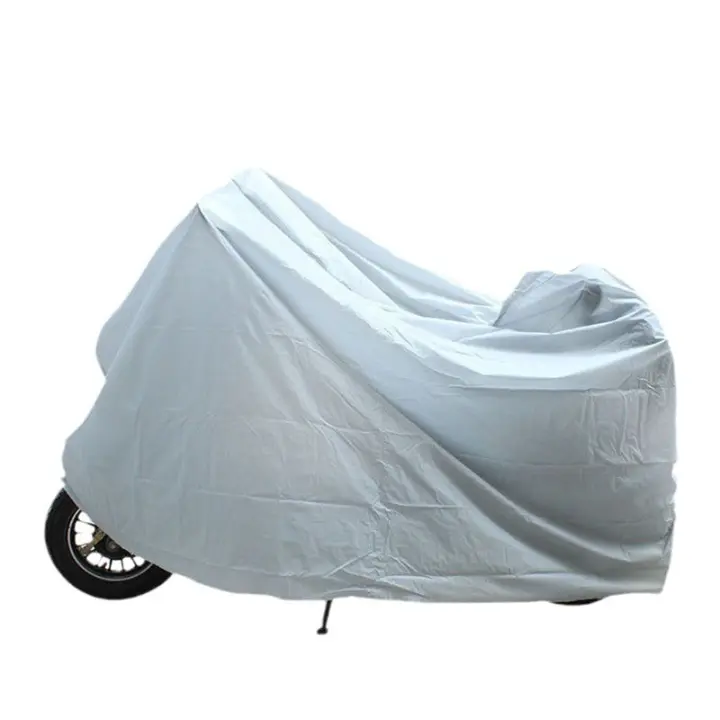 Cubierta Protectora Para Motocicleta Impermeable Y Anti-Polvo a Prueba De Luz Solar Y Protección Contra La Lluvia Para Bicicletas Y Scooters Tamaño S M L XL Color Gris Plateado - 1