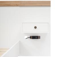 Cama Doble Cama con 2 tocadores LED junto a la noche y Toma USB C 140x200 cm Cama de Madera incluye 2 Mesitas de noche Full Dormitory -- 205x244x90,5 cm (L/AN))/A) juego De Roble Sonoma/Blanco (sin colchón) - details 5