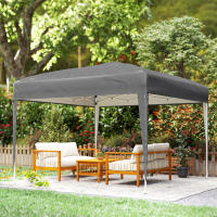 Outsunny Carpa Plegable 3x3 m, Pop-up, Cenador Pabellón de Jardín, Altura Ajustable con Bolsa de Transporte, Tela Oxford 210D Anti-UV, Impermeable, Gazebo para Camping, Fiestas, Exterior, Gris - details 3
