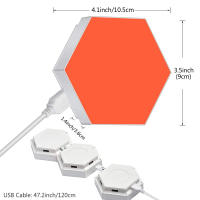 Luz De Pared Hexagonal Con Control Remoto Y Luz LED RGB Modulable USB Colorida Luz Nocturna Geométrica DIY Para Decoración De Hogar - details 20