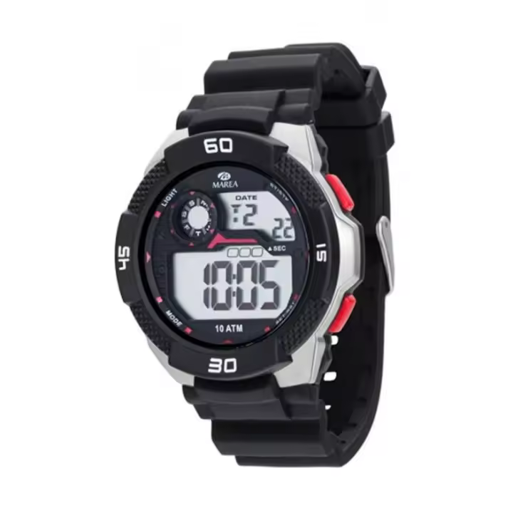 Reloj Marea Hombre Negro Caucho B25122/1 - 1