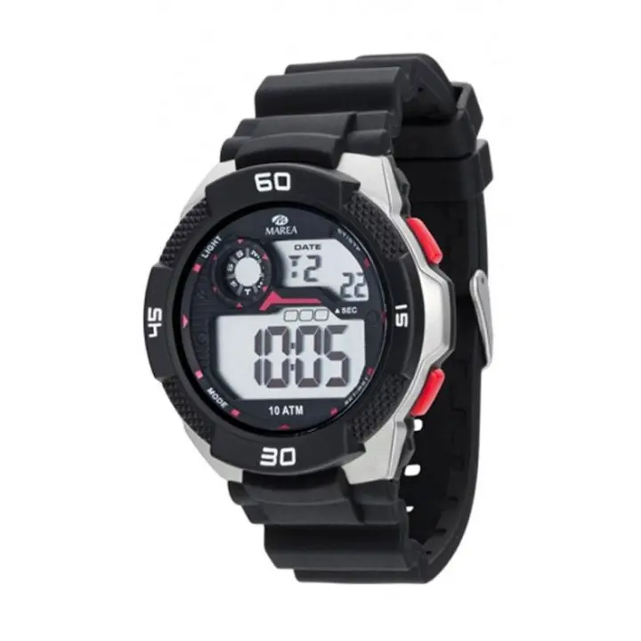 Reloj Marea Hombre Negro Caucho B25122/1 - 1
