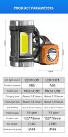 Linterna LED Recargable De Alta Potencia Multifuncional Portátil Con Luz Lateral Impermeable Y Modos De Iluminación Variados Para Camping Exploración Mantenimiento Y Trabajo Nocturno - details 15