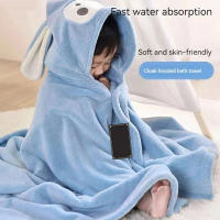 Toalla De Baño Para Bebé De Peluche Suave Absorbente Y Secado Rápido Sin Pelusa Diseño De Animal De Cartoon Mejor Para Niños Pequeños En Invierno - details 1