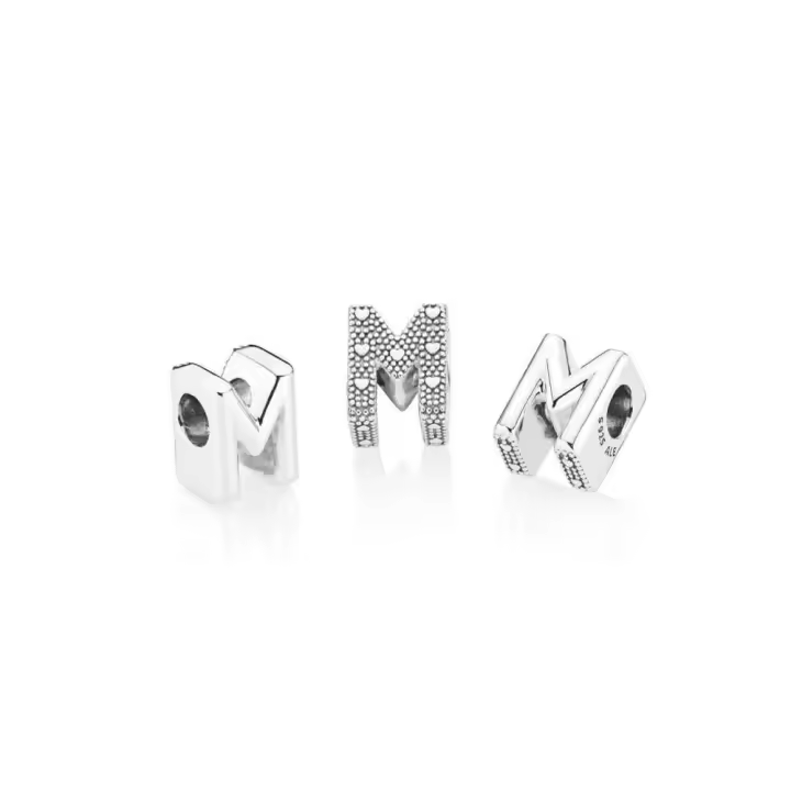 PANDORA Charm de Plata con Letra M - 1
