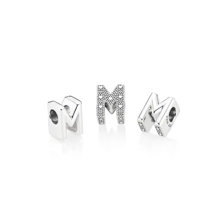 PANDORA Charm de Plata con Letra M - 1