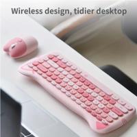 Cute Cat Shaped Wireless Keyboard and Mouse Set, 84-Key 2.4GHz Optical Mouse, Portable ABS Design, Non-Rechargeable AAA Battery, PC Compatible - details 8