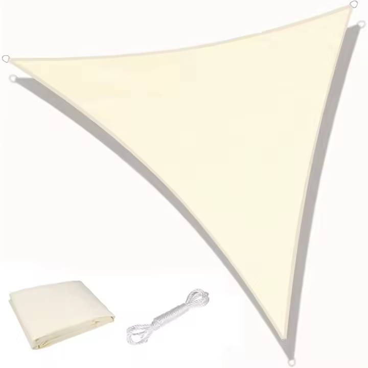 Toldo de vela de Sombra triangular, 3 m x 3 m x 3 m, sombrilla de Lona impermeable, 98% a prueba de rayos UV, 180g/m², Protección solar para exteriores, Jardín, Terraza, fiesta (CAFI) - 1