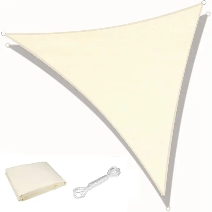 Toldo de vela de Sombra triangular, 3 m x 3 m x 3 m, sombrilla de Lona impermeable, 98% a prueba de rayos UV, 180g/m², Protección solar para exteriores, Jardín, Terraza, fiesta (CAFI) - 1