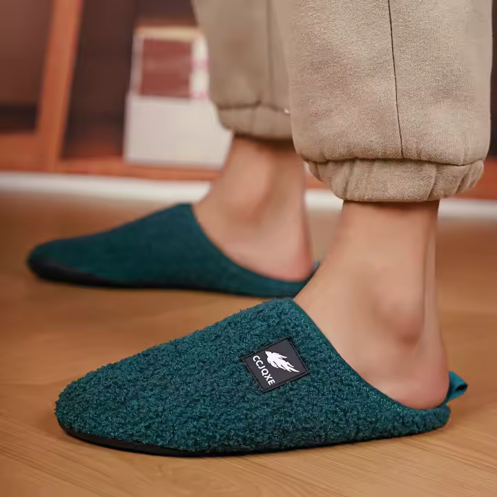 Zapatillas Casuales Para Hombre Invierno Interior Adecuadas Para Usar En Casa Proporcionan Calor Y Comodidad Material Superior De Algodón - 1