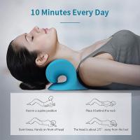 Almohada Quiropráctica para Relajar y Estirar el Cuello, Armohadilla Cervical, Cojin para Relajar el Cuello,  Hombros y cervicales, Dispositivo de tracción Cervical para aliviar el Dolor Cervical y de la mandíbula (Azul)… - details 0