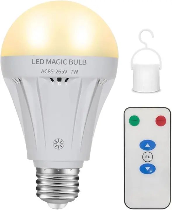 Bombilla LED Recargable Con Control Remoto Luz Blanca Cálida Lámpara De Emergencia Sin Control Remoto Vida Útil De 25000 Horas - 1