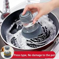 Cepillo De Limpieza Para Platos Y Vajilla Con Dispensador De Jabón Eco-amigable Material PP Herramientas Pequeñas Prácticas Para La Cocina - details 4