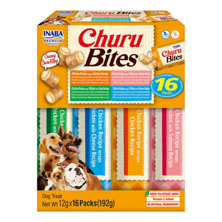 Inaba Churu Bites Variedades Snacks para Perros (16 unidades x 12 gr) - 1