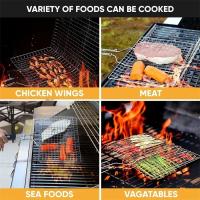Cesta De Asado En Acero Inoxidable Con Sello Antideslizante Para Carne Y Vegetales Herramienta De Barbecue Resistente Al Calor Fácil De Limpiar Para Picnics Y Fiestas - details 5