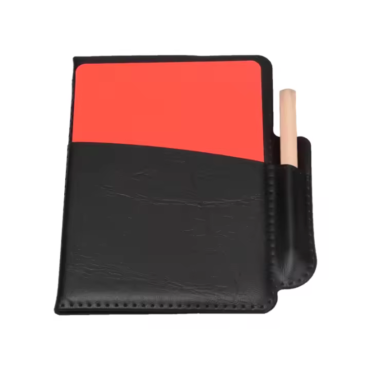 1PC Set De Tarjetas De Fútbol Rojas Y Amarillas Libro De Registro Herramienta Para Arbitro Con Funda Y Lápiz Para Partidos De Fútbol - 1
