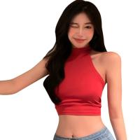 Camisola Sin Mangas Para Mujer Verano Estilo Sexy Y Club Decoración De Lazo Corta Ajustada Tops De Poliéster Sin Capucha - details 0
