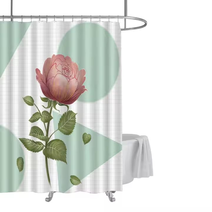 Cortina Impermeable para Baño y Ducha, 100% Poliéster. Lavable en Máquina, 180x180 cm, 12 Ganchos. Lona Impermeable, Anti Moho, Resistente al Agua. - 1