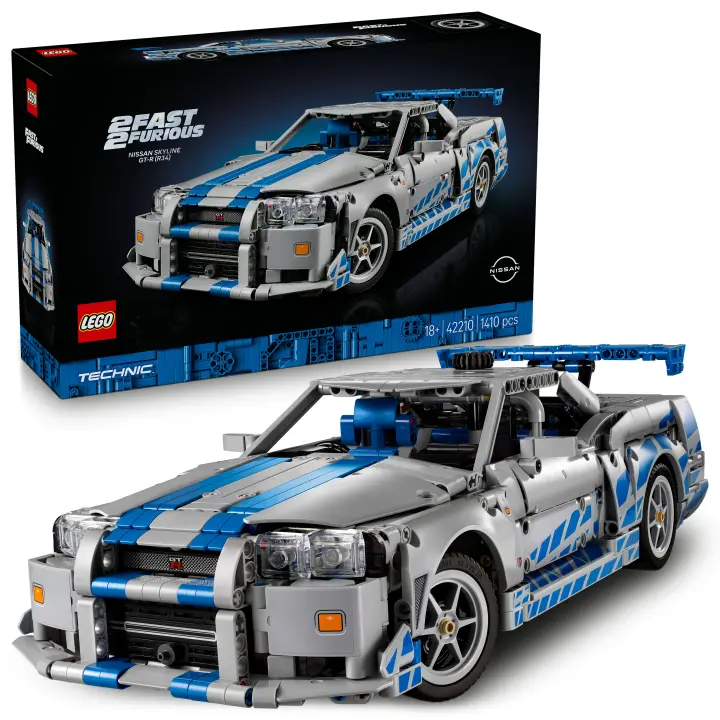 LEGO® Technic Coche Nissan Skyline GT-R (R34) de 2 Fast 2 Furious Kit de Maqueta de Coche, Set de Construcción de Vehículo, Regalo Creativo Para Fans Adultos 42210 - 1