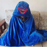 Poppy Playtime Huggy Wuggy Theme Kids Hooded Plush Blanket Cape Blue - details 0