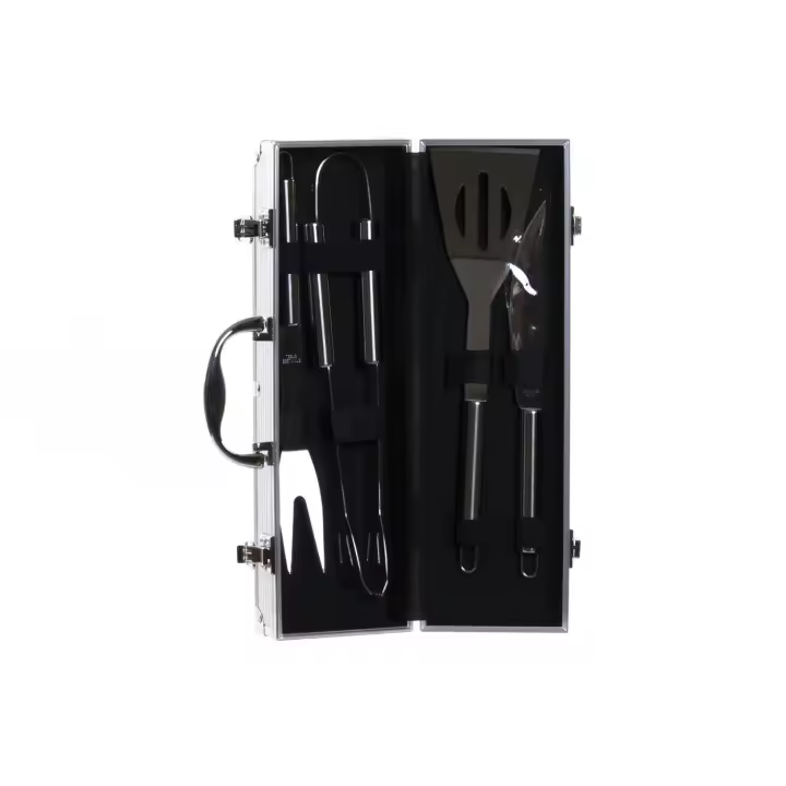 BARBACOA SET 5 INOX ALUMINIO 38X12X9 NEGRO RC166690 - EL MEJOR COMPLEMENTO PARA TU HOGAR FIJALO - 1