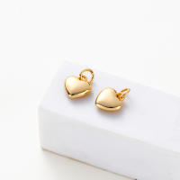 4pcs Colgante De Corazón De Amor Sólido En Oro 14K 18K Con Anillo De Salto Para Suministros De Joyería DIY Accesorios De Joyería - details 5