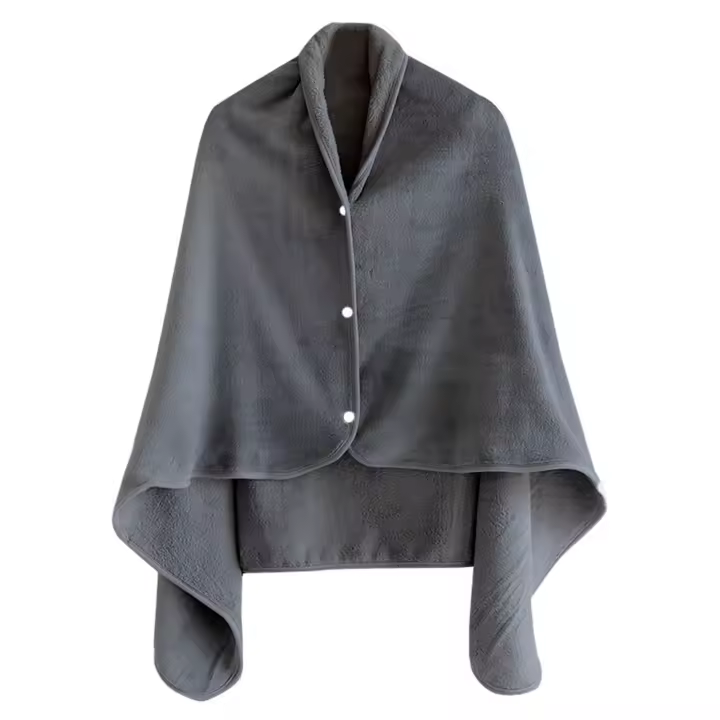 Manta poncho de Invierno Frazada Forro Polar, Suave, cálida, Manta capa con botones acogedora Manta térmica, Manta Poncho Franela con Borrego - 1