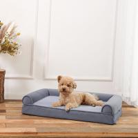 Sofá cama para perros pequeños con doble reposacabezas, espuma de huevo, funda lavable, sofá cama, cojín antideslizante para perros. - details 0