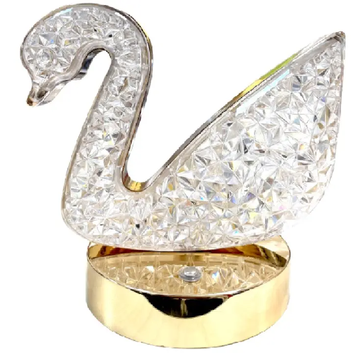 Lámpara de mesa decorativa inalámbrica Cisne/Luna/Estrella - Luz Regulable 3 Modos (3000K-6500K), Portátil y Recargable - 1